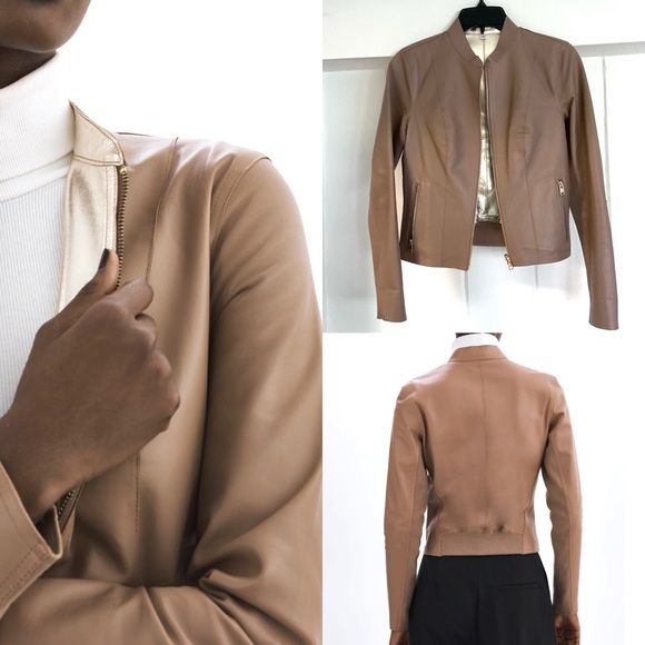 $600 LAMARQUE Reversible Leather Bomber - Picture 7 of 16